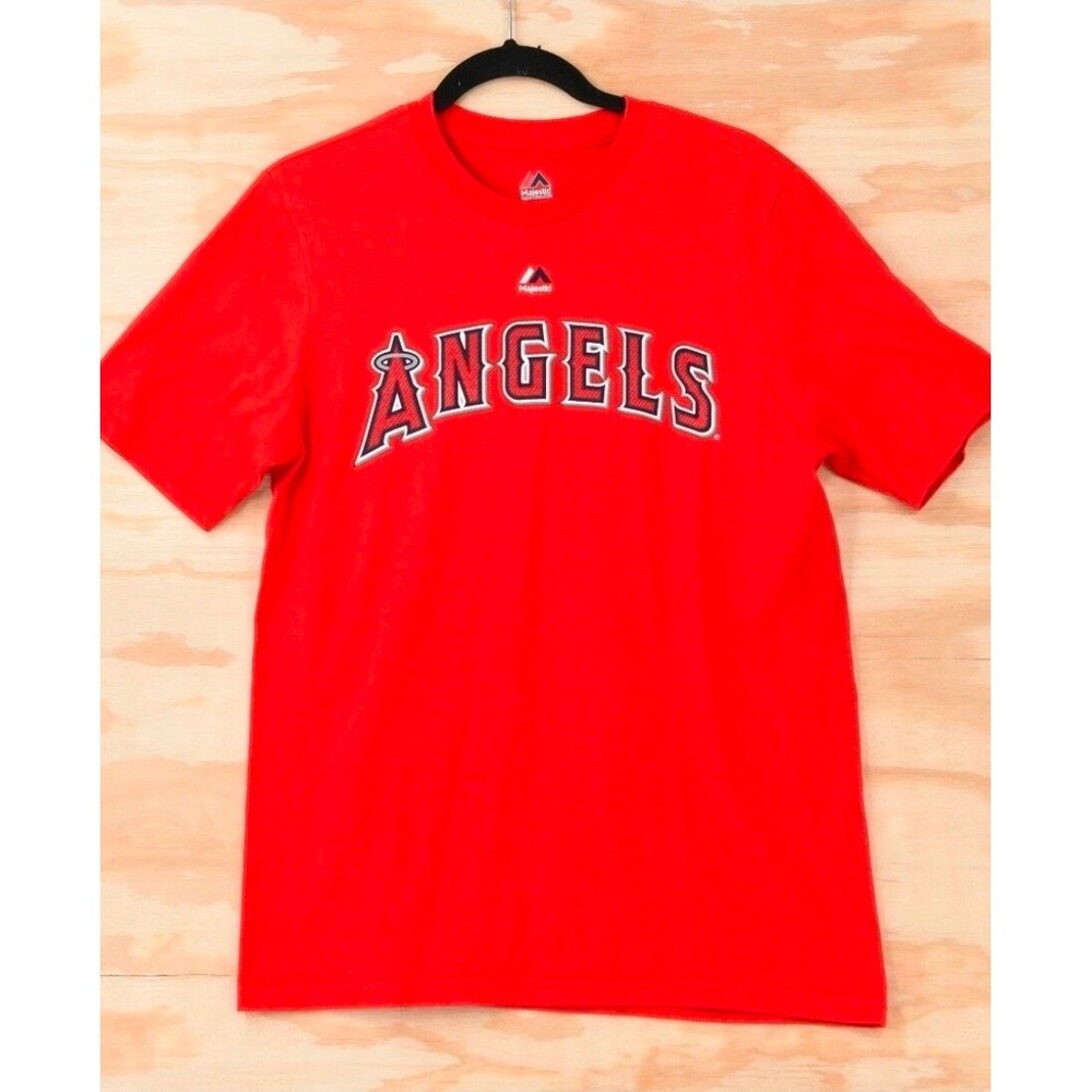 Majestic Mike Trout #27 Los Angeles Angels Red T-Shirt Adult Medium MLB